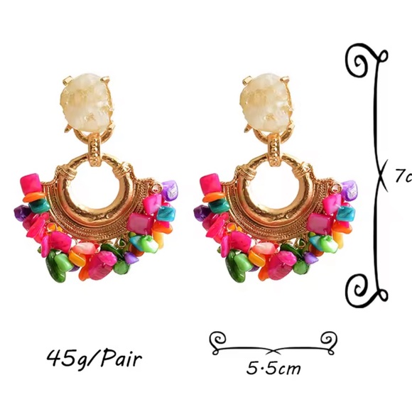 NEW Summer
Anthropologie Turquoise Beaded Druzy Hoop Earrings - Picture 7 of 7